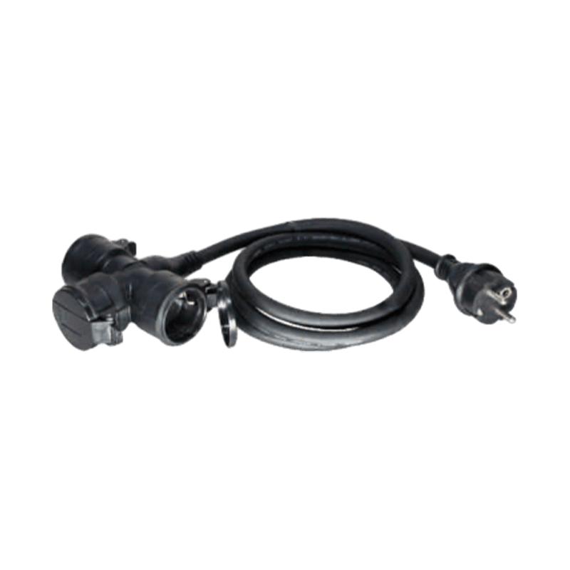 SY-11/SY-CZ-13-2+H07RN-F 3G*1.5mm²  Schuko rubber outdoor extension cord